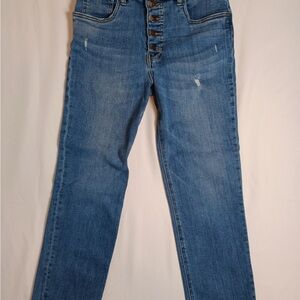 KUT Rachael fab ab button fly mom jean. Size 6